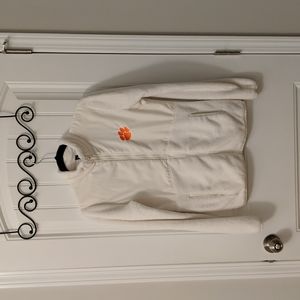 Clemson jacket, white, full zip, almost new
